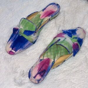 Alexandre BIRMAN Clarita Tie-Dye Mule/Slides with iconic Bow Size 38 1/2 8.5